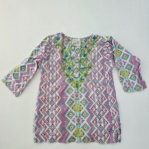 PEEK toddler embroidered cotton floral tunic, Spring festival, party, EUC